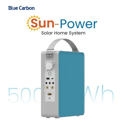 Blue Carbon 500Wh LiFePO₄ Baterijos nešiojama elektrinė, skirta saulės namų sistemai